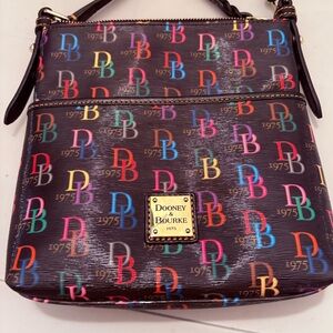 Dooney & Bourke Multicolor DB75 Logo Crossbody Bag Black